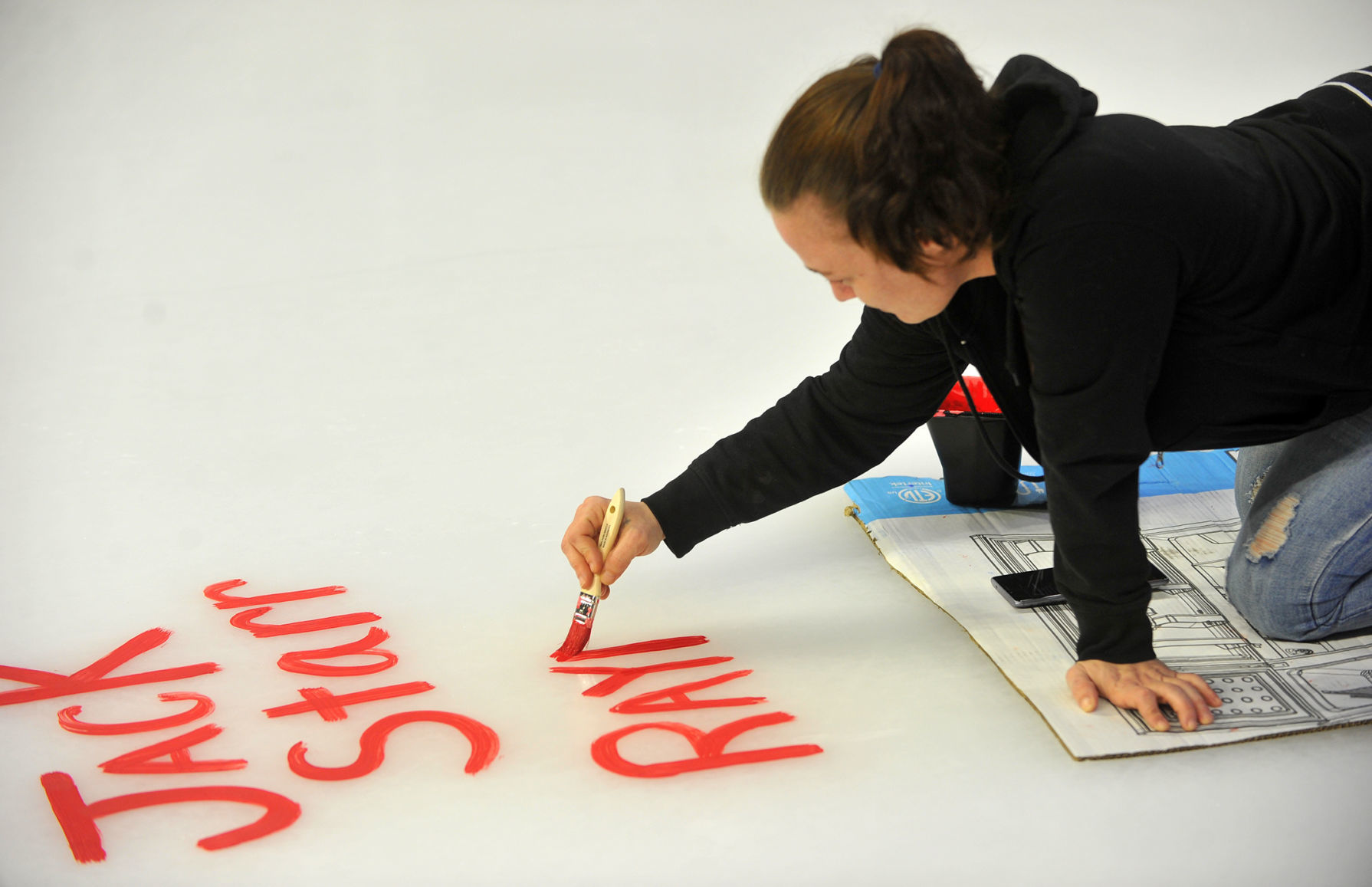 Salute To Military ice painting at the TaxSlayer Center